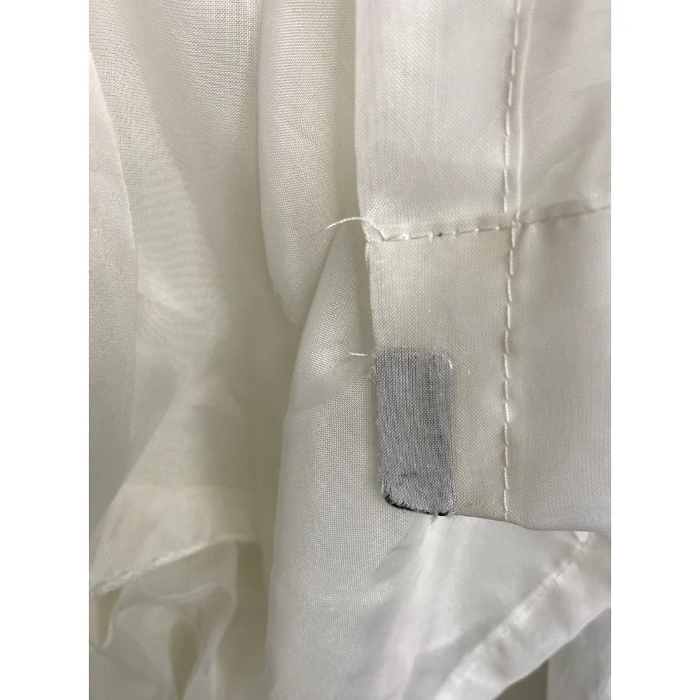 Sheer White Vertical Ruffled Window Curtain Panel 50 x 84